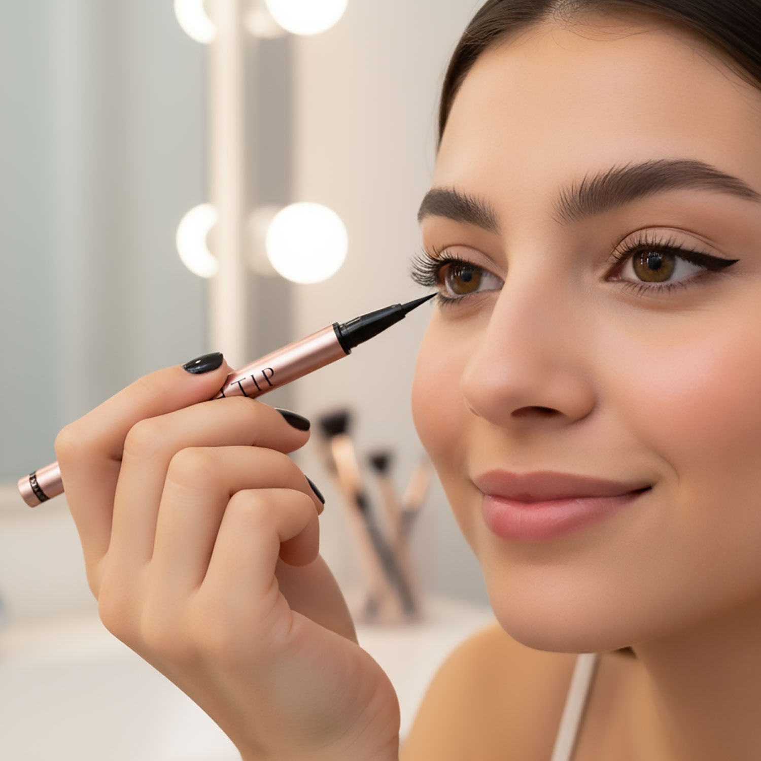 Delineador liquido Brushtip Negro Ali Makeup | Cosméticos en línea