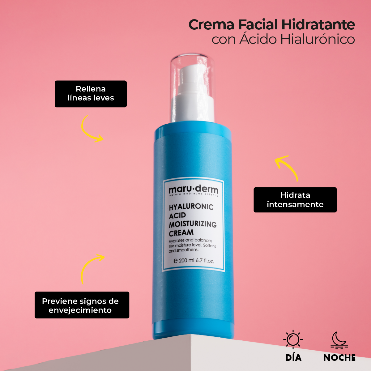 Crema hidratante con ácido hialurónico Maruderm 200 ml