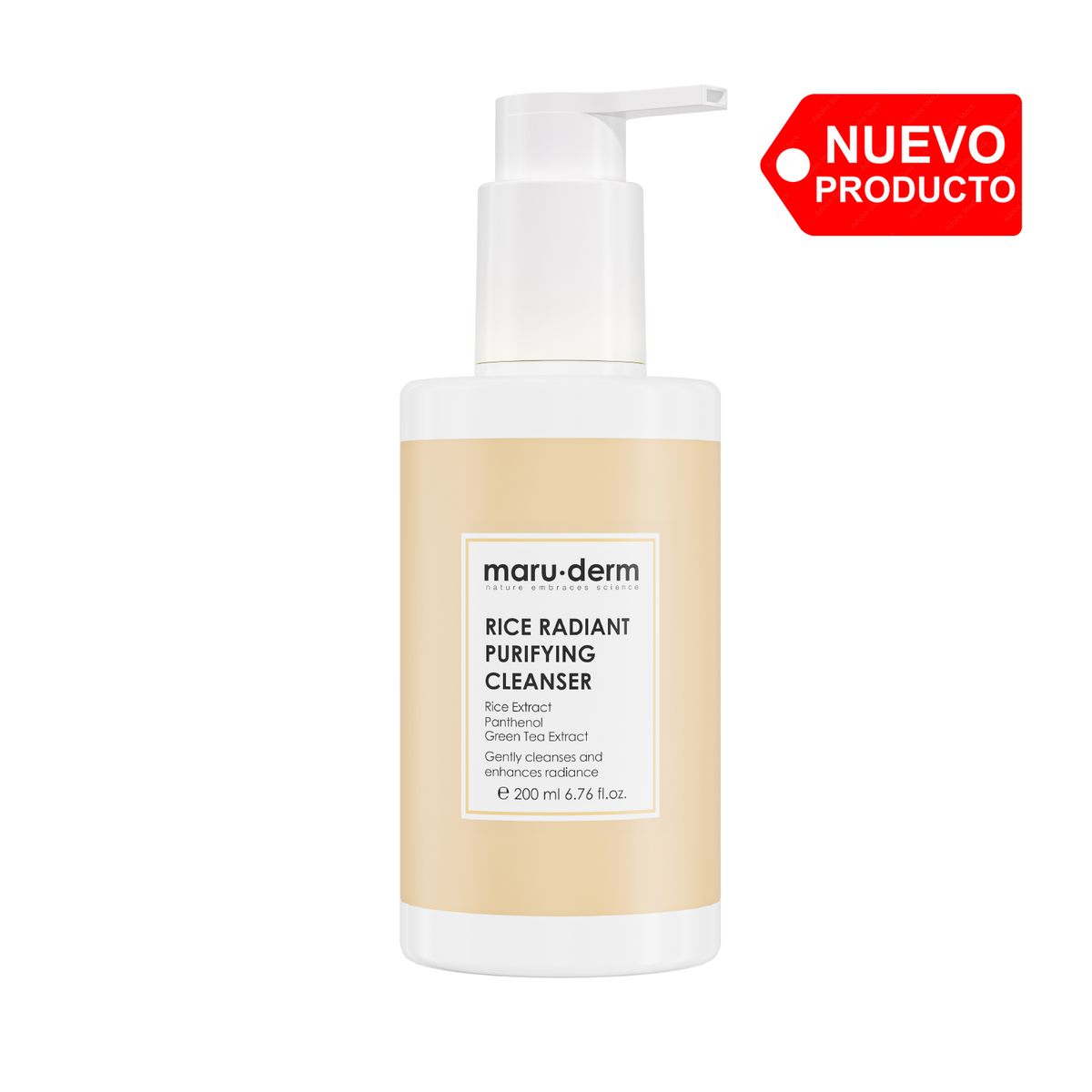 Gel limpiador facial iluminador con extracto de arroz 200ml - Maruderm