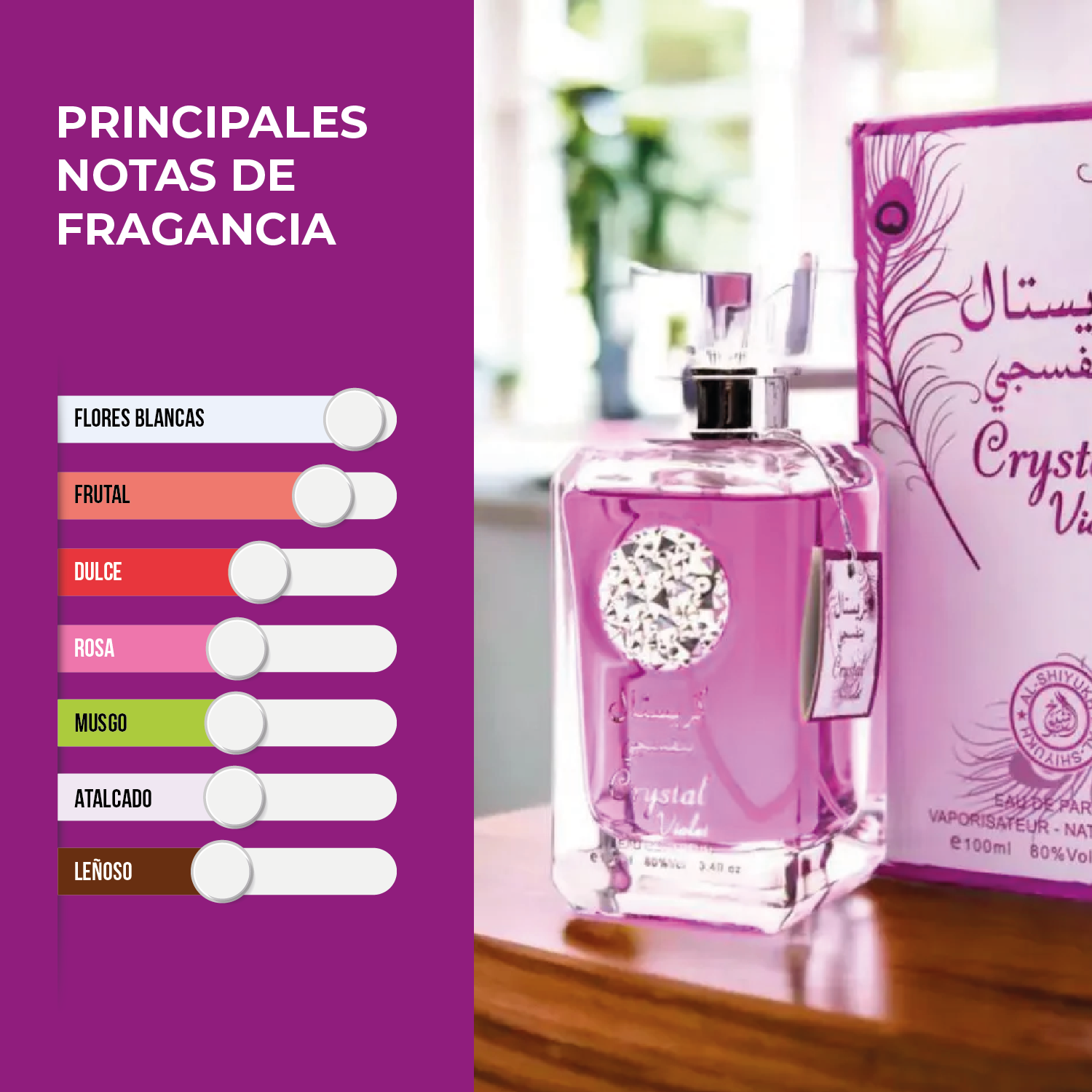 PERFUME LATTAFA- MAHASIN CRYSTAL VIOLET 100ML & DEO