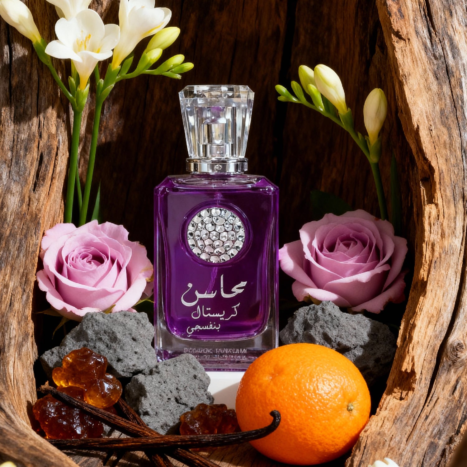 PERFUME LATTAFA- MAHASIN CRYSTAL VIOLET 100ML & DEO