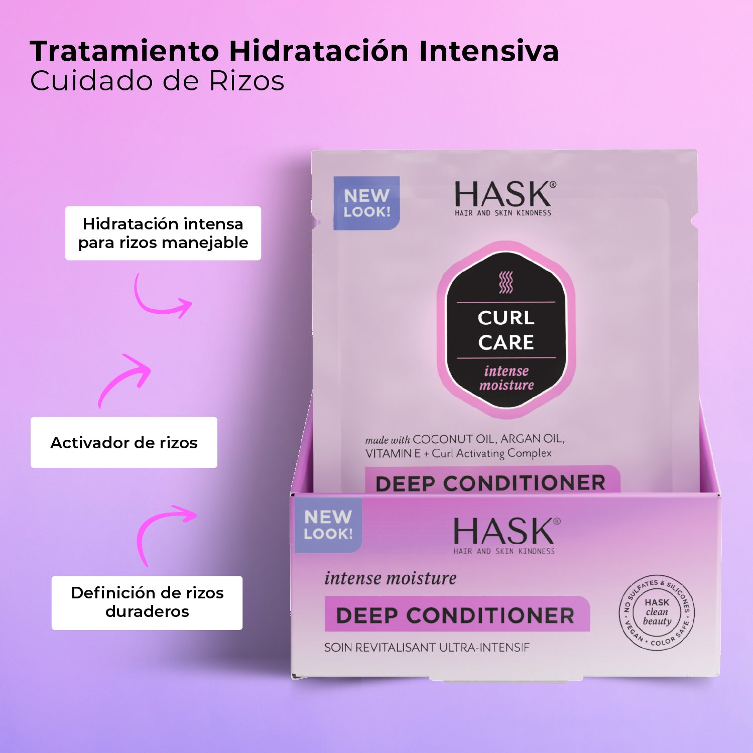 Tratamiento Hidratante para Rizos HASK | Cosméticos en línea