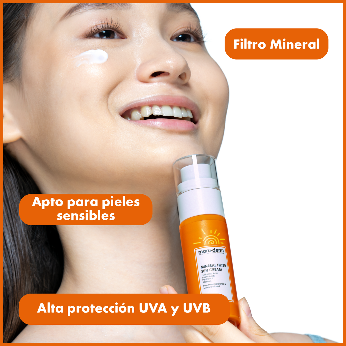 Protector solar SPF 50+ con filtro 100% mineral Maruderm 50 ml