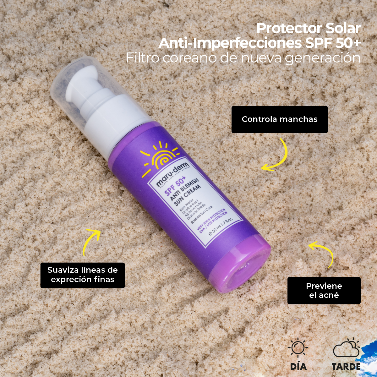 Protector Solar Anti imperfecciones + FPS 50 Maruderm 50 Ml