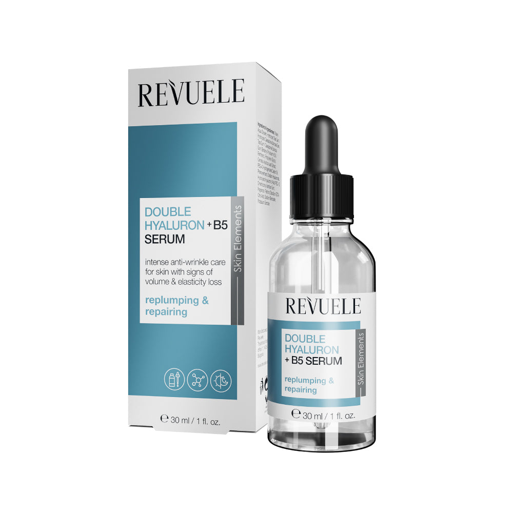 Suero Facial DOBLE ÁCIDO HIALURÓNICO + B5: Hidratación y Restauración Profunda - Revuele