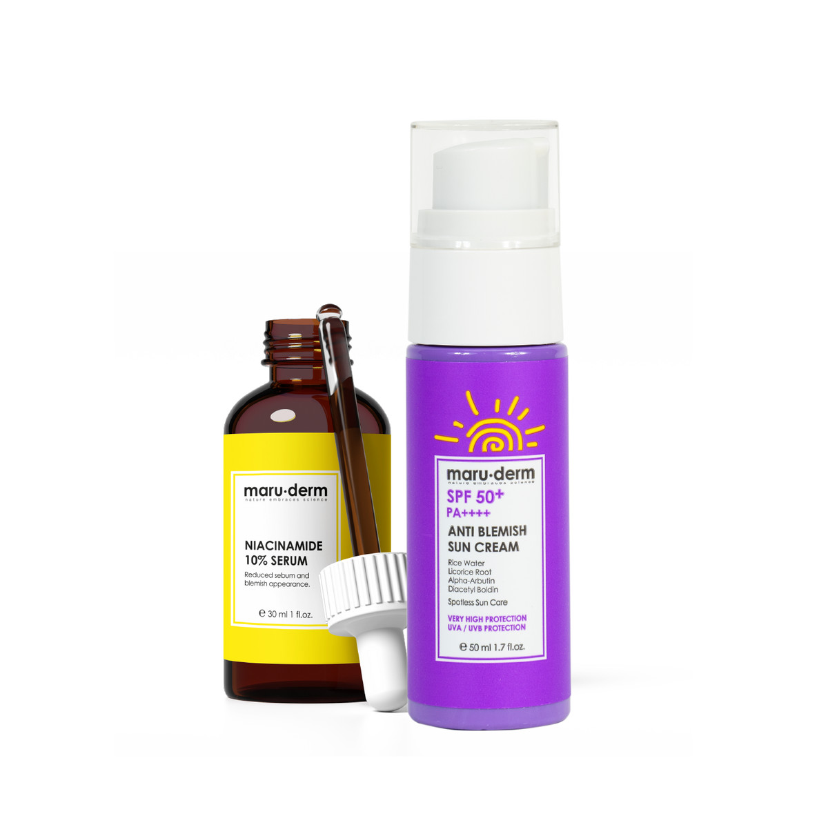 Dúo Maruderm Niacinamida + Protector Solar Anti manchas | Cosméticos en Línea