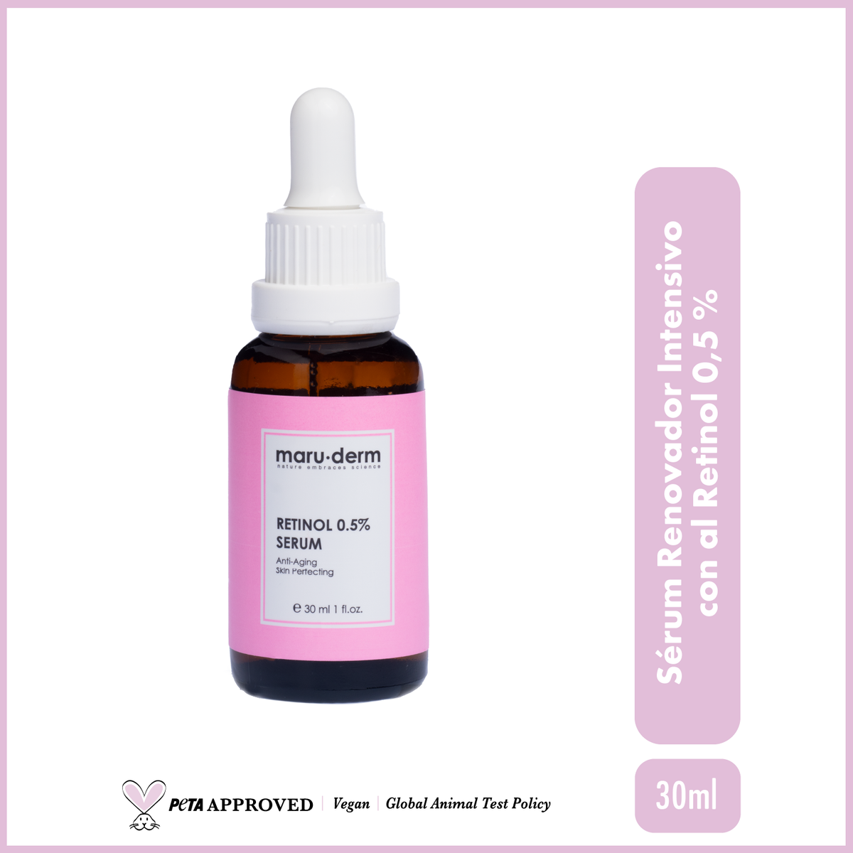 Sérum Renovador de la Piel con 0,5 % de Retinol – Sérum Intensivo Antiedad con Ceramida y Complejo de Aceites Botánicos 30 ml