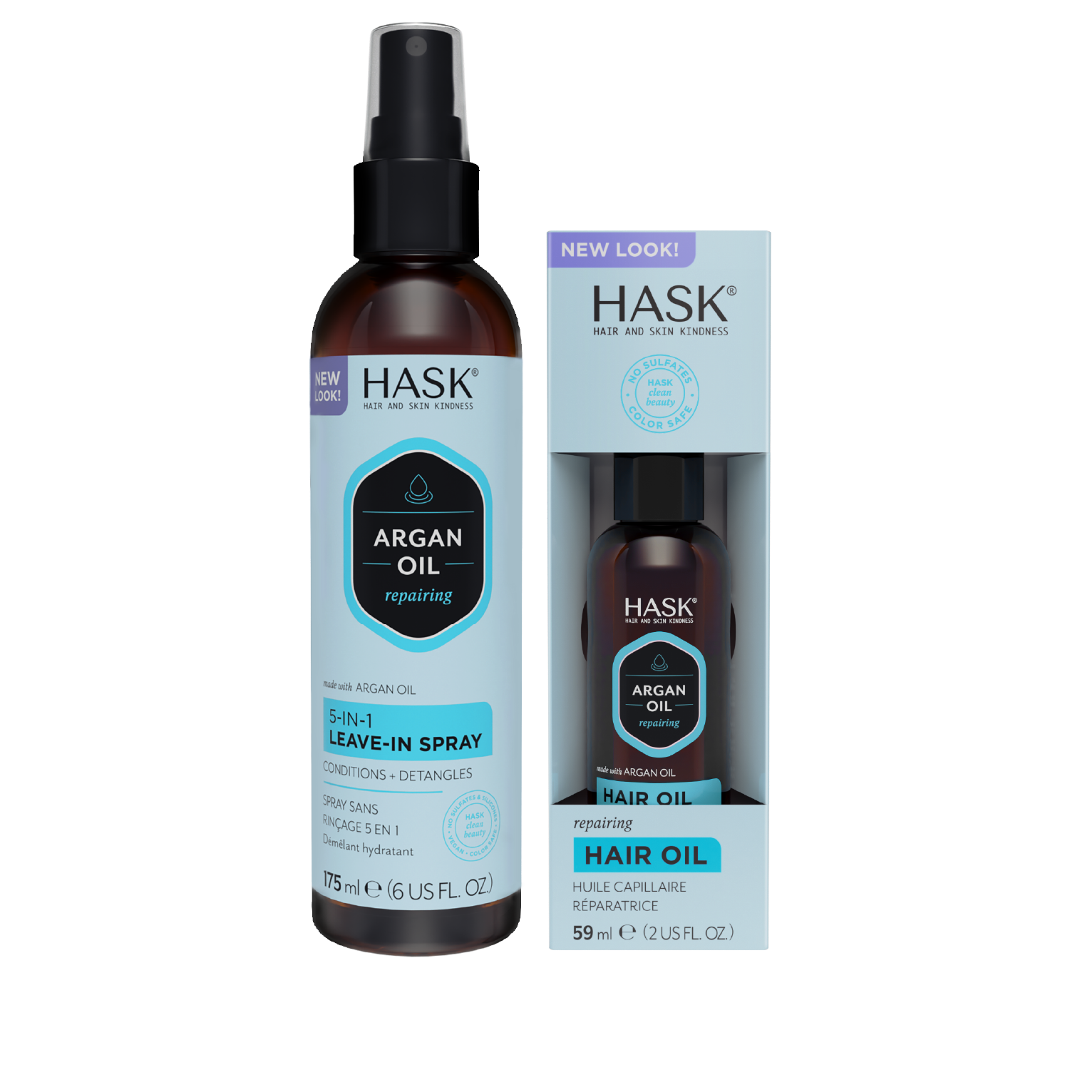 Kit Capilar HASK Termoprotector 5 en 1 + Óleo de Argán 59ml + Obsequio