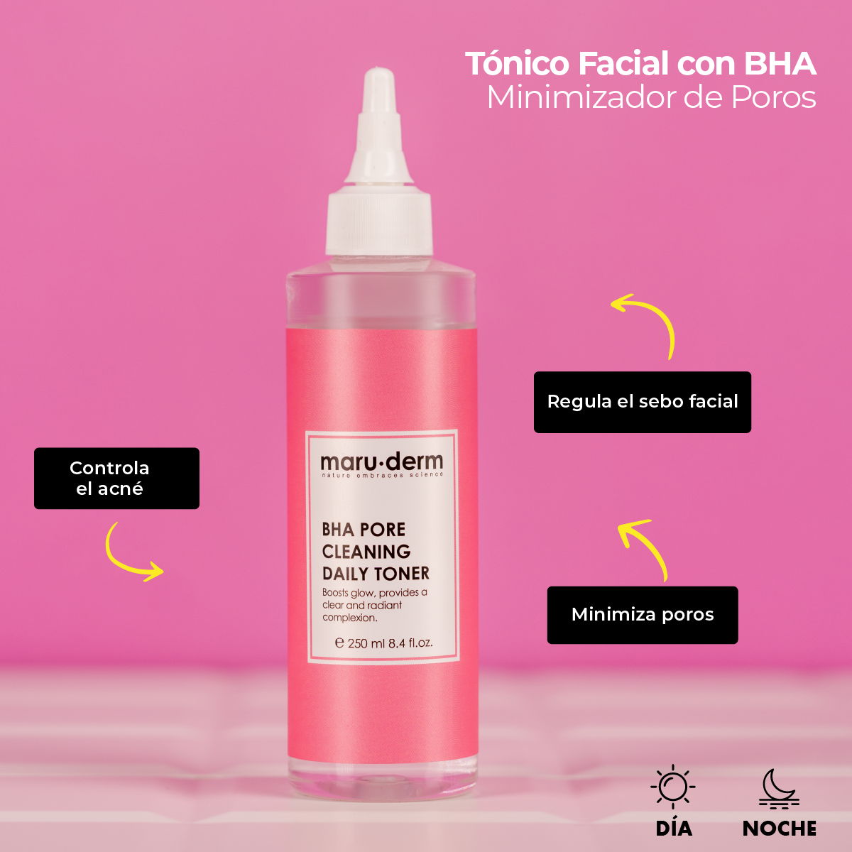 Tónico limpiador de poros Maruderm con BHA 250 ml
