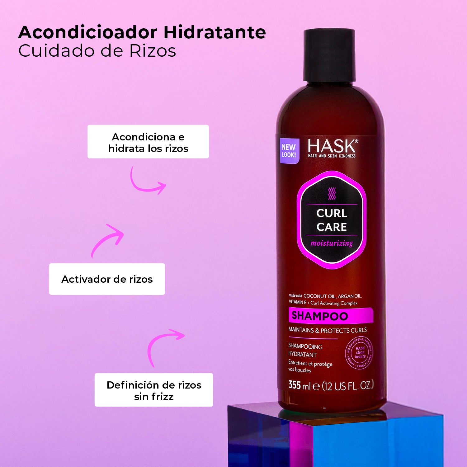 Acondicionador Hidratante y Desenredante para Cuidado de Rizos HASK | Cosméticos en línea