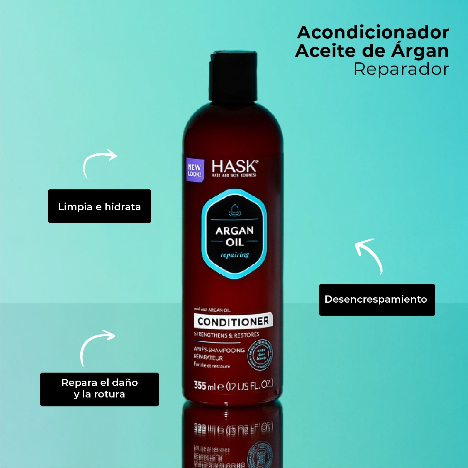Acondicionador Reparador con Aceite de Argán HASK | Cosméticos en línea