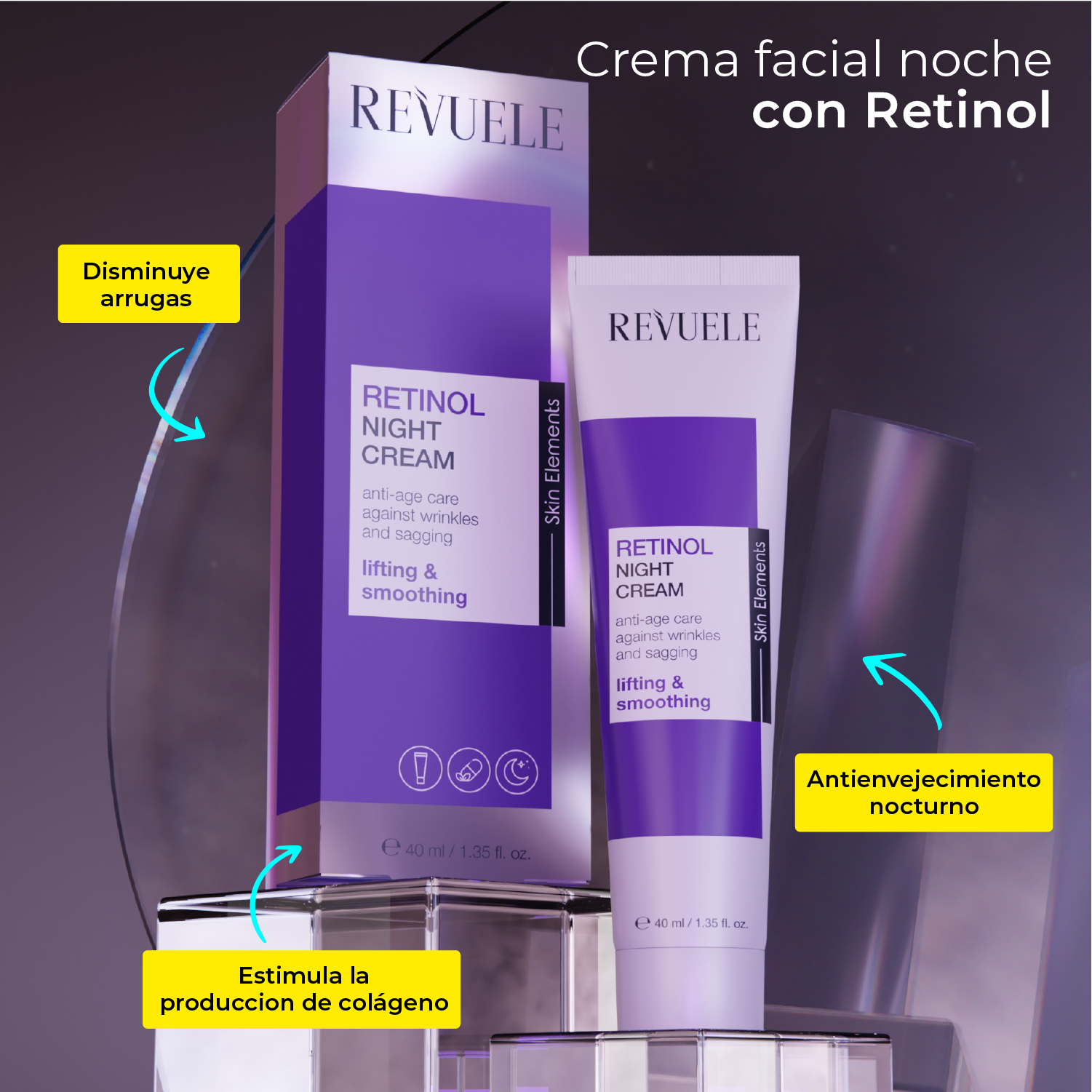 CREMA DE NOCHE CON RETINOL REVUELE 40ML