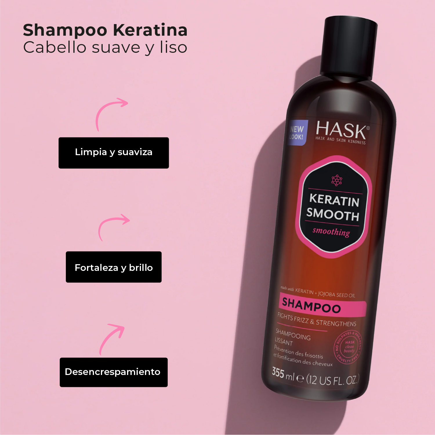 Shampoo Suavizante de Keratina HASK | Cosméticos en línea