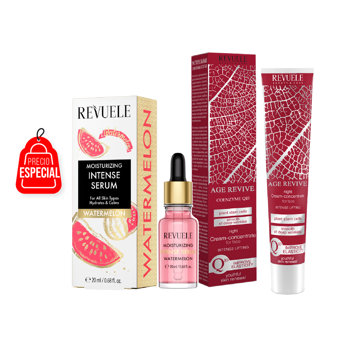 Crema de Noche AGE REVIVE con Coenzima Q10 + Serum Hidratante de Sandia