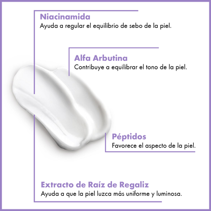 Crema Facial Antimanchas. Iluminadora con niacinamida, péptidos y alfa Arbutina 200 ml