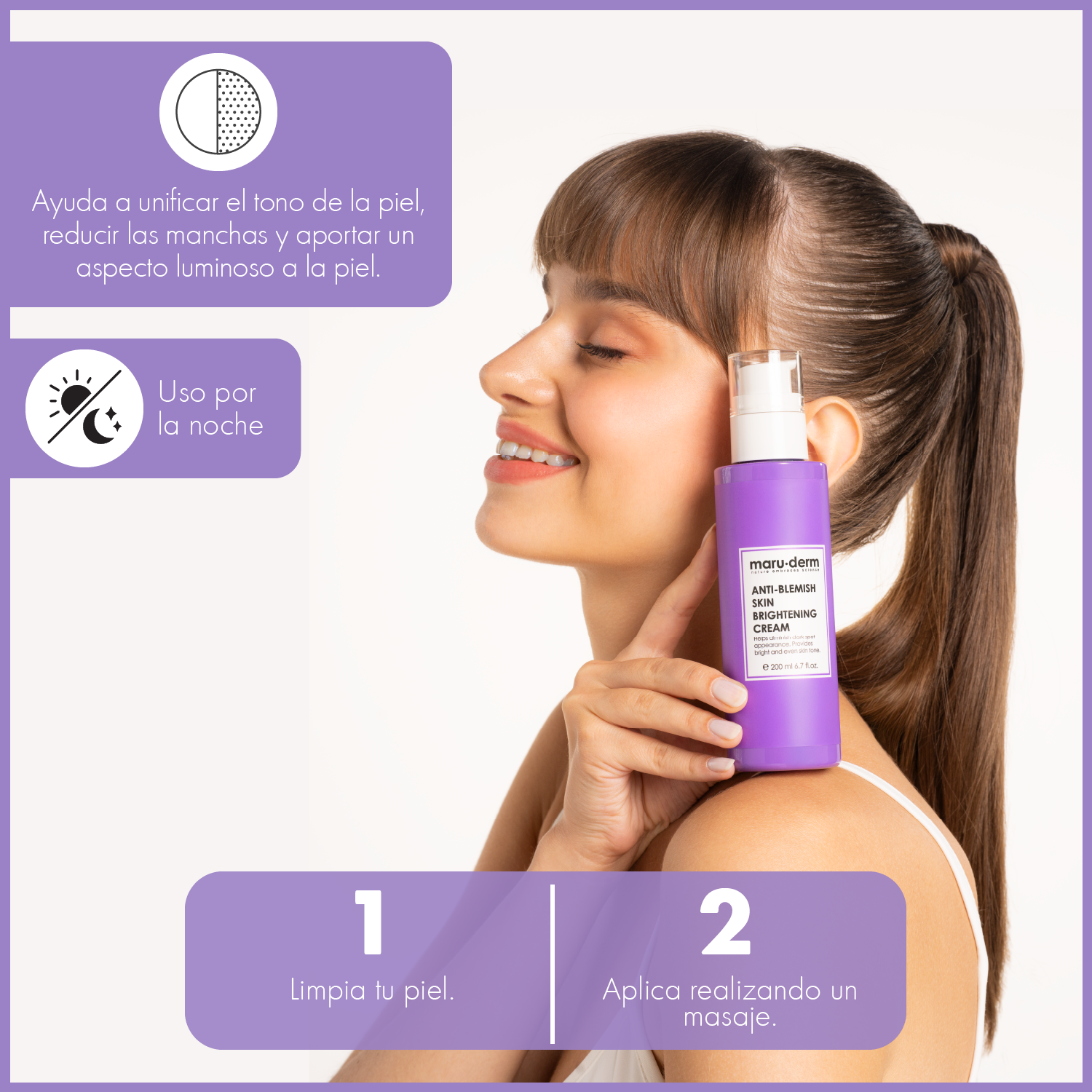 Crema Facial Antimanchas. Iluminadora con niacinamida, péptidos y alfa Arbutina 200 ml