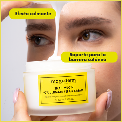 Crema facial reparadora con baba de caracol al 92% – Hidratante y regeneradora de la piel. Maruderm  100 ml.