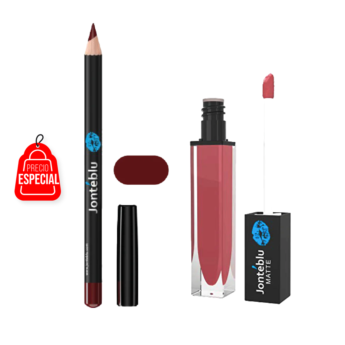 LABIAL LIQUIDO VELVET MATTE WILD ROMANTIC + LAPIZ DELINEADOR DE LABIOS BURGUNDY