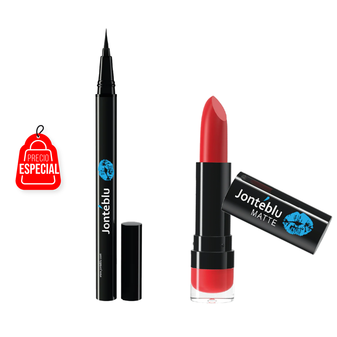 LABIAL EN BARRA VELVET MATTE CADENCE + DELINEADOR DE OJOS EN PLUMON LIQUIDO BRUSH TIPBLACK