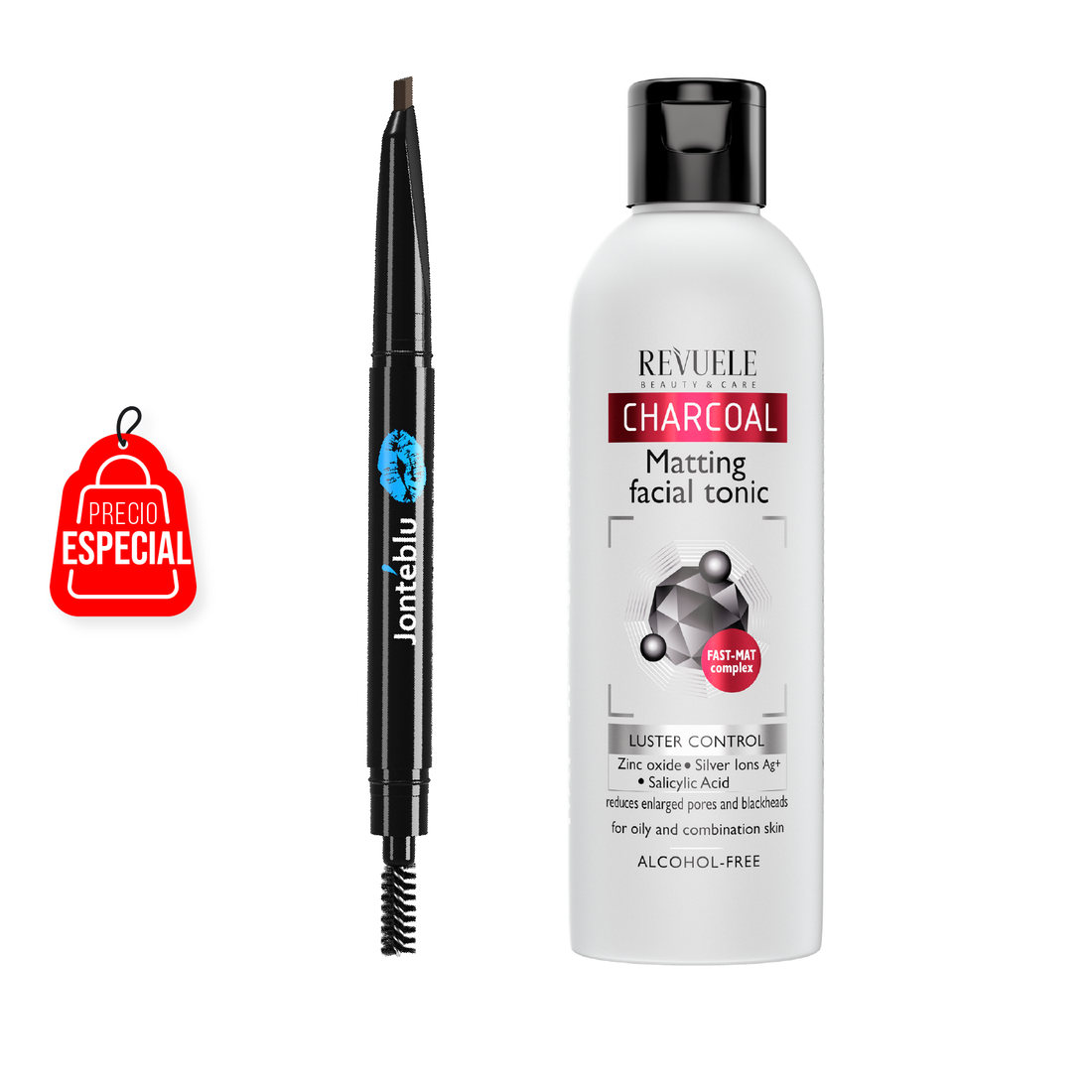 Tónico facial matificante de Carbón Activado Revuele + LAPIZ DE CEJAS AUTOMÁTICO BLACK BROWN
