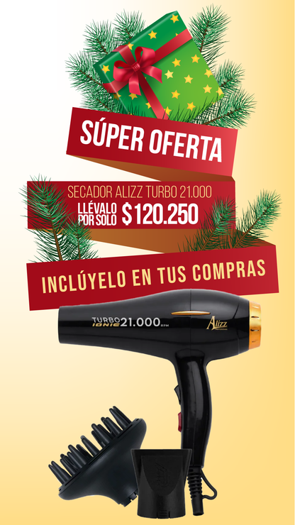 Secador Alizz Turbo Ionic 21.000 | Cosméticos en Línea