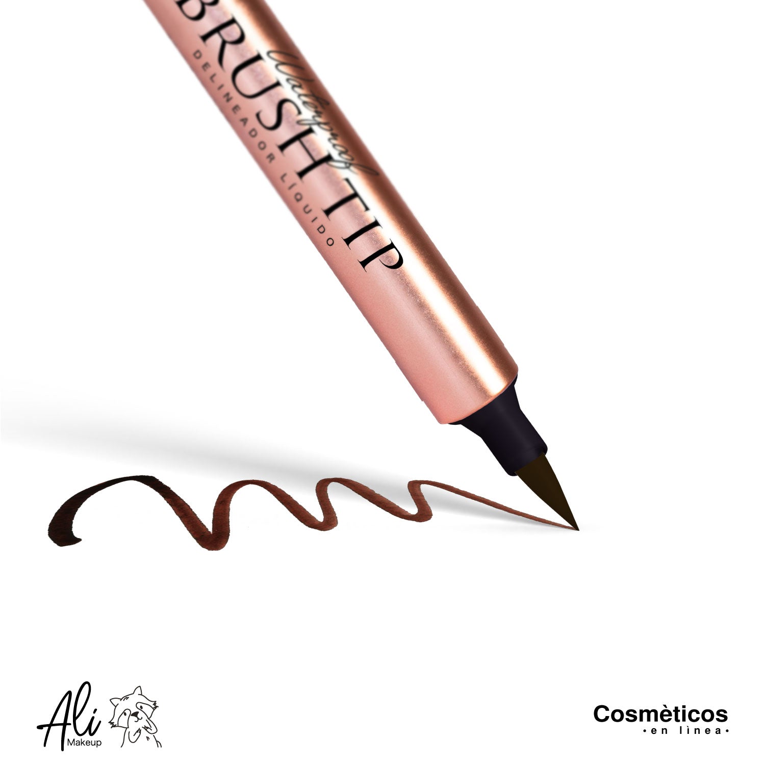 Delineador liquido Brushtip Café Ali Makeup | Cosméticos en línea