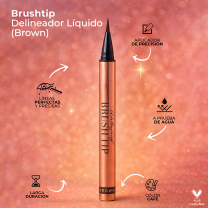 Delineador liquido Brushtip Café Ali Makeup | Cosméticos en línea