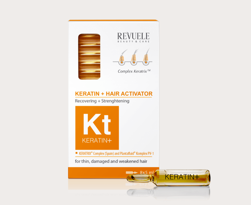 Revuele KERATIN+ Ampollas Activadoras de Restauración Capilar