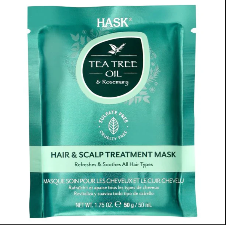 HASK Máscara Tratamiento para el Cabello y el Cuero Cabelludo con Aceite de Árbol de Té y Romero 1.75 Oz