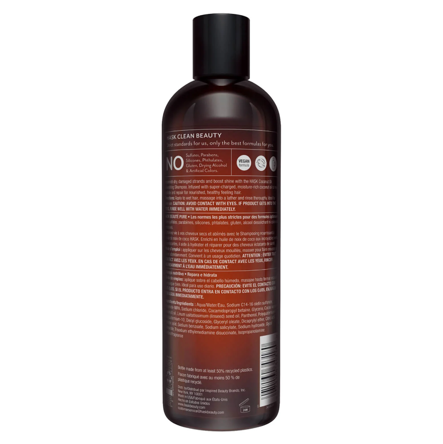 HASK Shampoo Nutritivo de Aceite de Coco