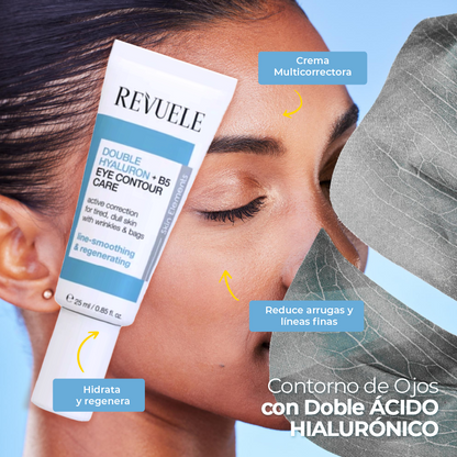 Contorno de Ojos Multicorrector DOBLE ÁCIDO HIALIRÓNICO + B5 - REVUELE