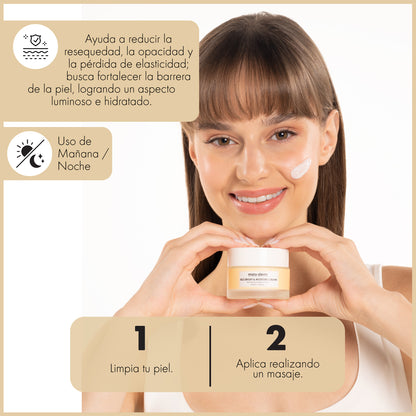 Crema iluminadora hidratante con extracto de arroz. Con ácido hialurónico y ceramidas 50 ml - Maruderm