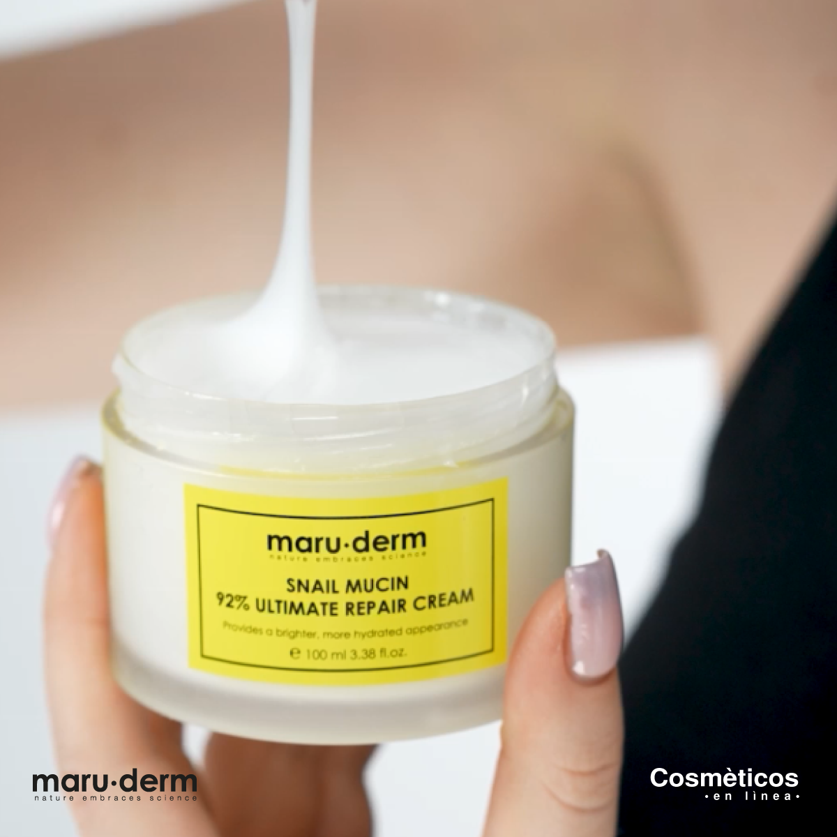 Crema reparadora con baba de caracol al 92% maruderm 100 ml| Cosméticos en línea