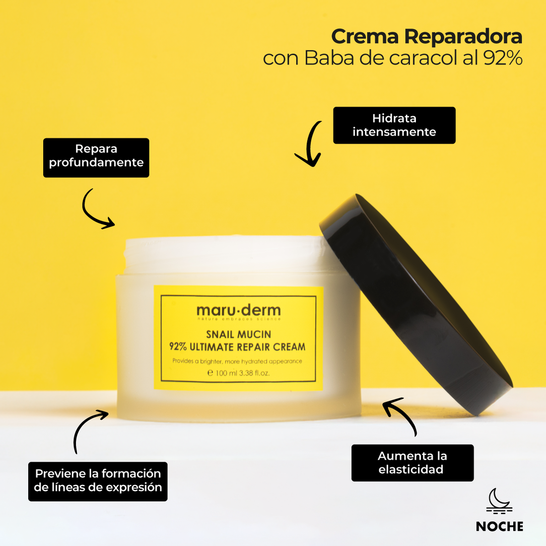 Crema reparadora con baba de caracol al 92% maruderm 100 ml| Cosméticos en línea