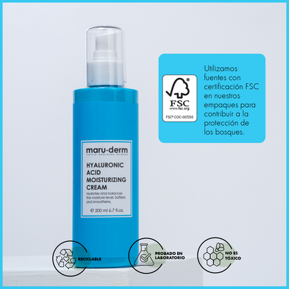 Crema hidratante para el cuidado de la piel con ácido hialurónico Maruderm 200 ml