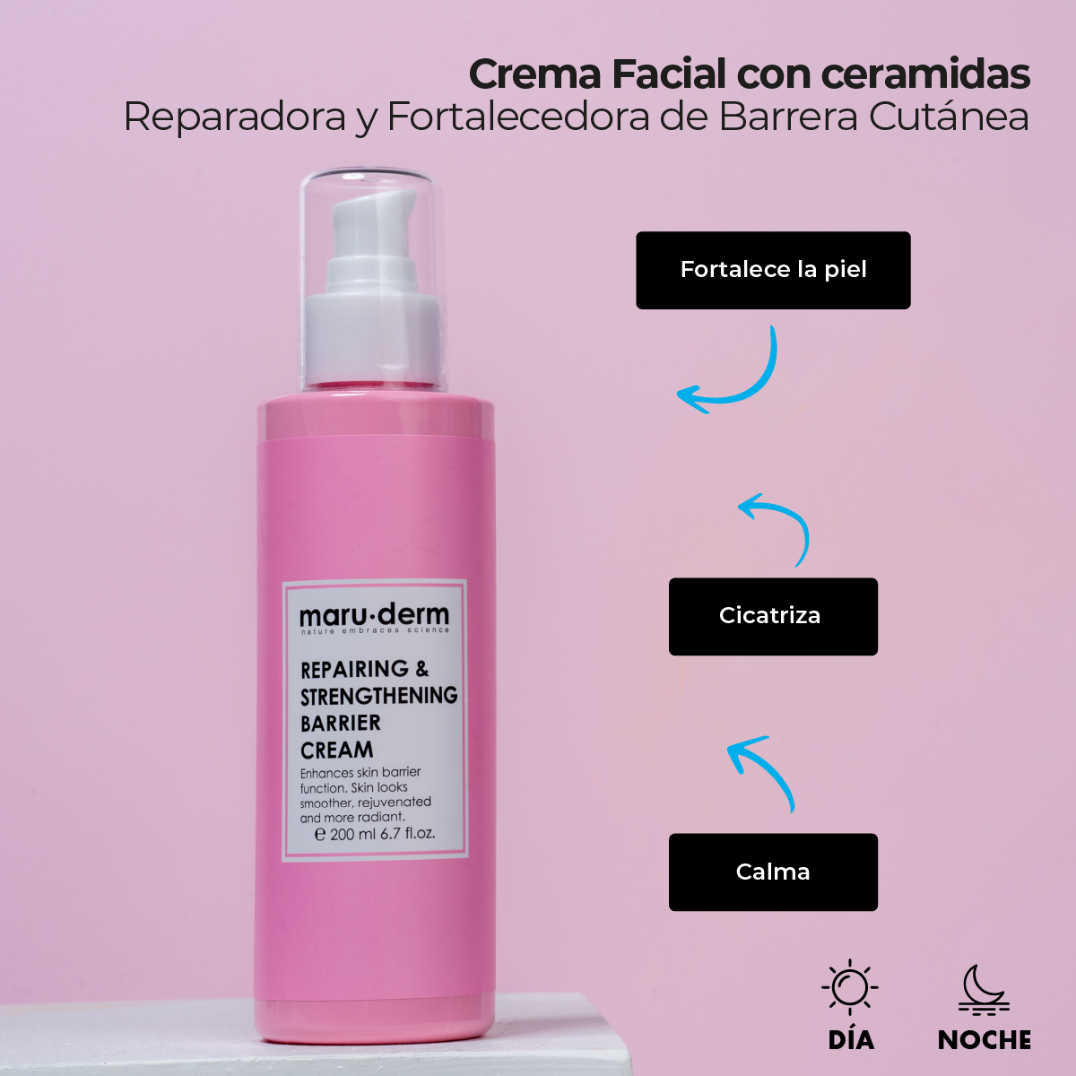 Crema con ceramidas para la reparación y fortalecimiento de la barrera cutánea Maruderm 200 ml