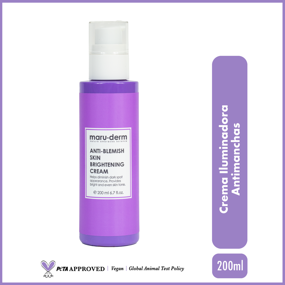 Crema Facial Antimanchas. Iluminadora con niacinamida, péptidos y alfa Arbutina 200 ml