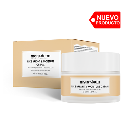 Crema iluminadora hidratante con extracto de arroz. Con ácido hialurónico y ceramidas 50 ml - Maruderm
