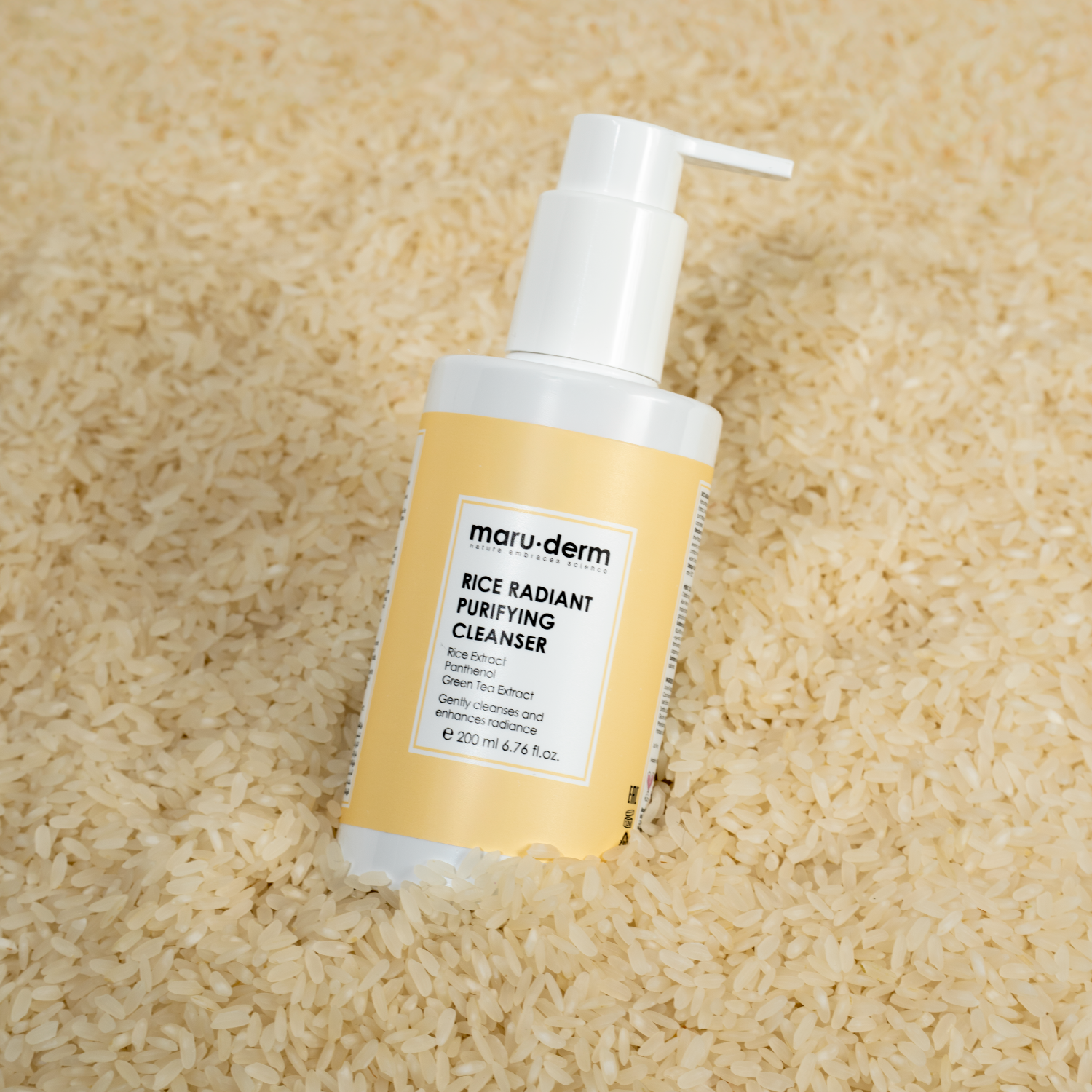 Gel limpiador facial iluminador con extracto de arroz 200ml - Maruderm