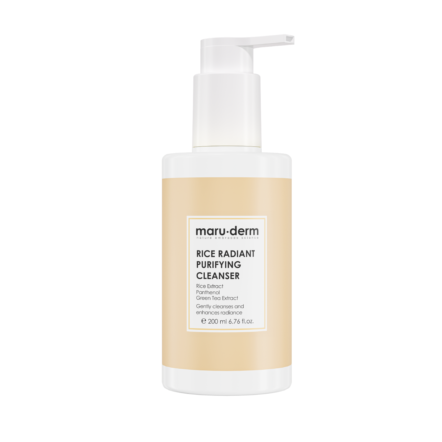 Gel limpiador facial iluminador con extracto de arroz 200ml - Maruderm