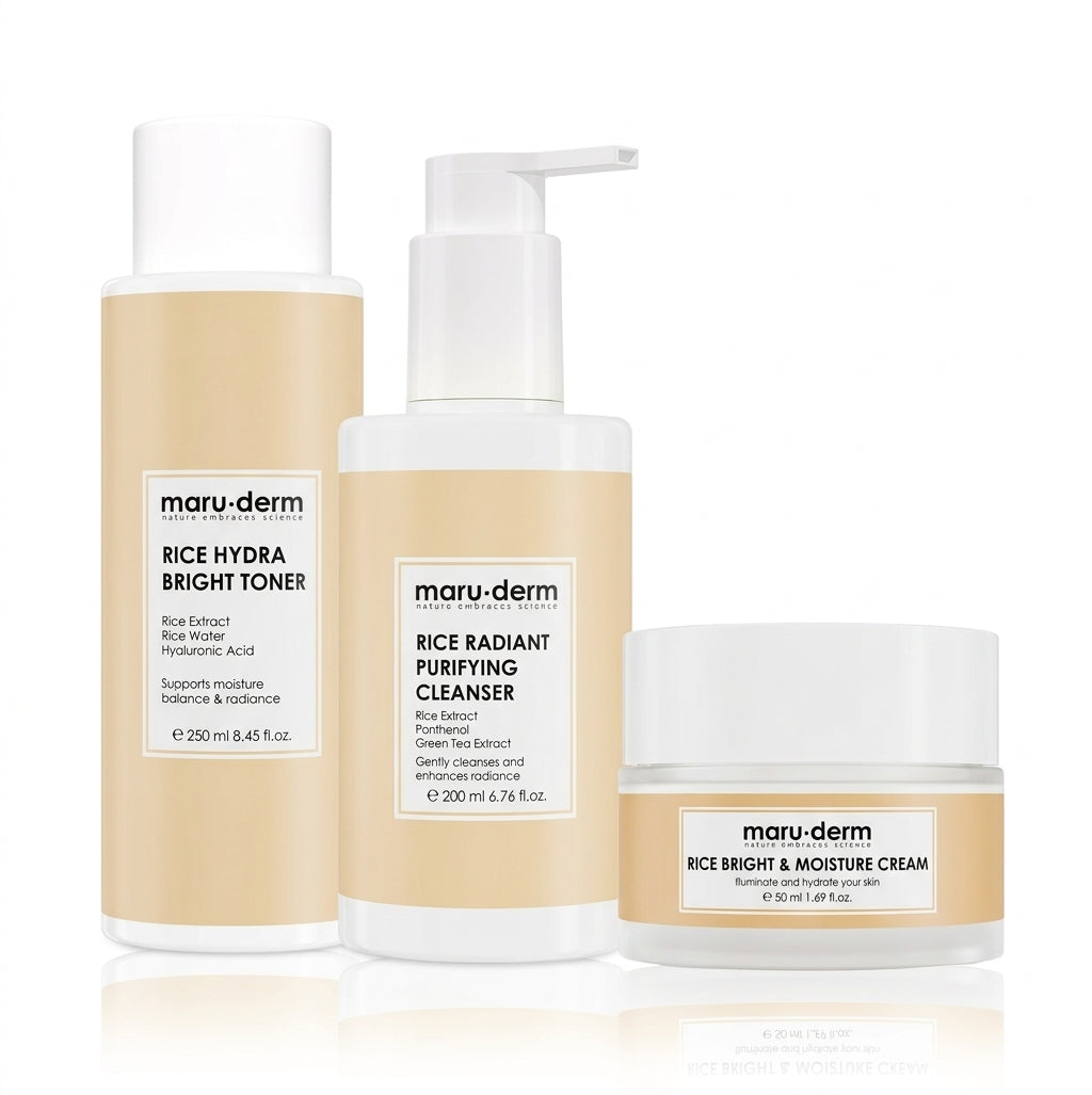 Kit Iluminador con Extracto de Arroz Maruderm / Cosmeticos en linea
