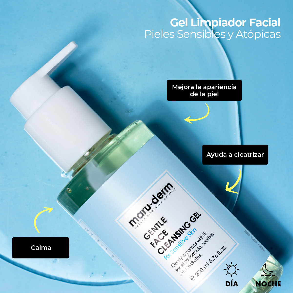 Gel Limpiador Facial Suave para Pieles Sensibles Maruderm 200 ml