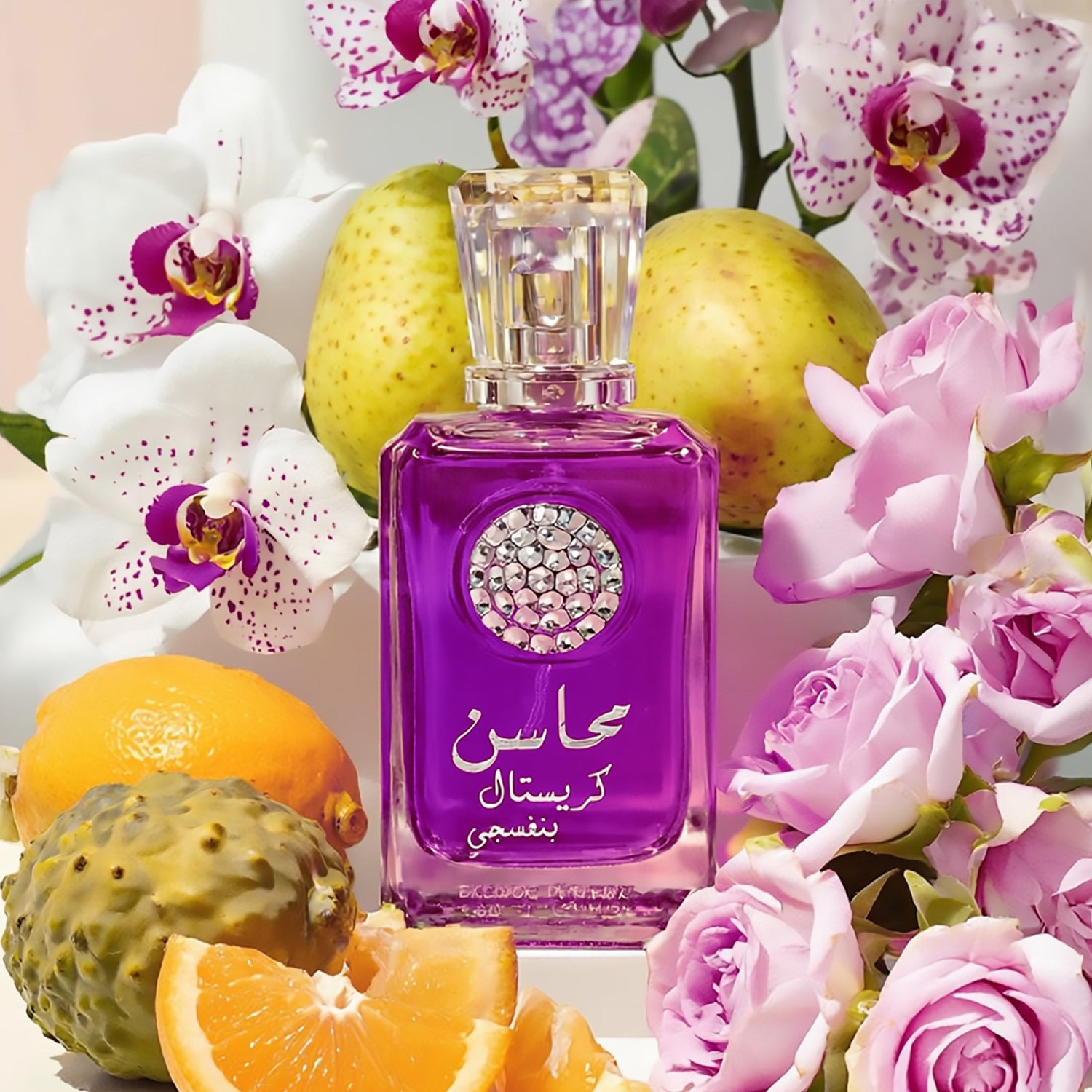 PERFUME LATTAFA- MAHASIN CRYSTAL VIOLET 100ML &amp; DEO