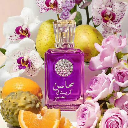 PERFUME LATTAFA- MAHASIN CRYSTAL VIOLET 100ML &amp; DEO