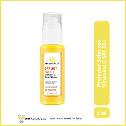 Protector Solar con Vitamina C /SPF 50+ (PA++++) – Con Filtrado Coreano de Nueva Generación 50 ML/ Maruderm