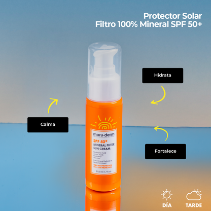 Protector solar SPF 50+ con filtro 100% mineral Maruderm 50mL