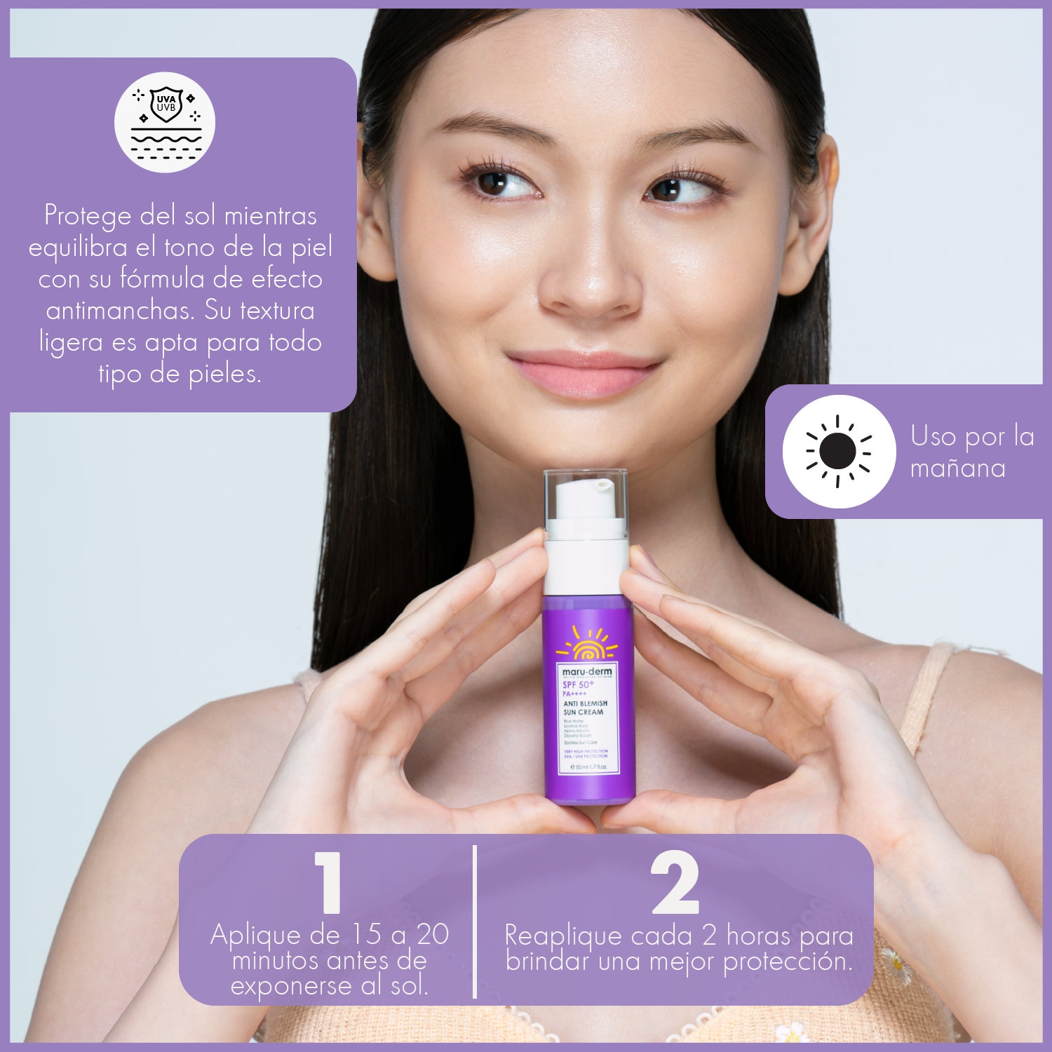 Protector Solar Antimanchas + SPF 50+ /FA++++ / Maruderm  50ml