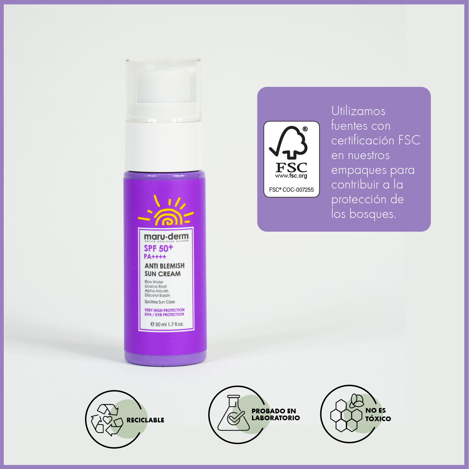 Protector Solar Antimanchas + SPF 50+ /FA++++ / Maruderm  50ml
