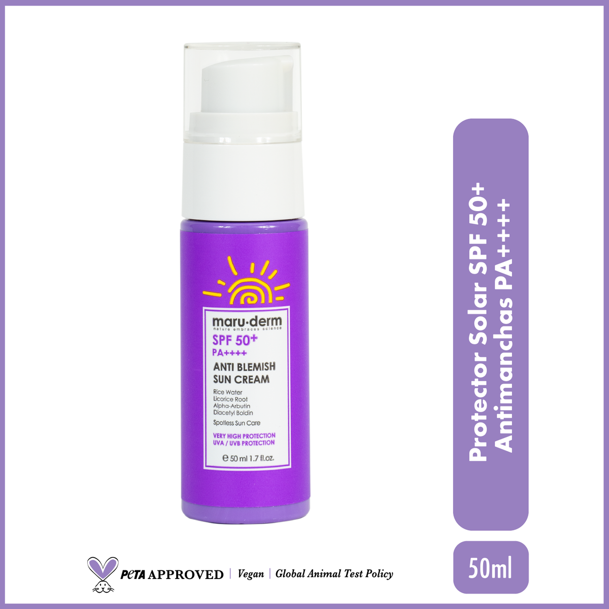 Protector Solar Antimanchas + SPF 50+ /FA++++ / Maruderm  50ml