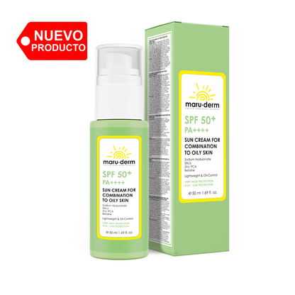 Protector solar SPF 50+ para piel mixta y grasa. PA++++ / Filtro coreano de nueva generación, 50 ml - Maruderm